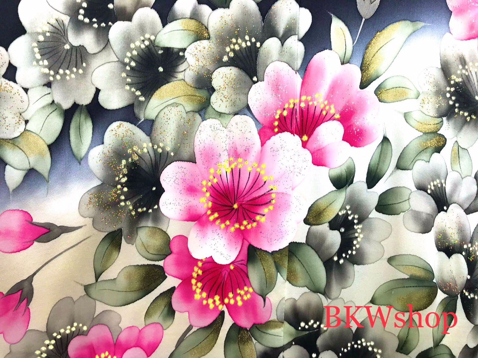 桂由美 落款入 訪問着 仮絵羽 未仕立て品 桜尽くし 金彩 紋意匠 正絹 桂由美 落款入 訪問着 仮絵羽 未仕立て品 桜尽くし 金彩 紋意匠 正絹