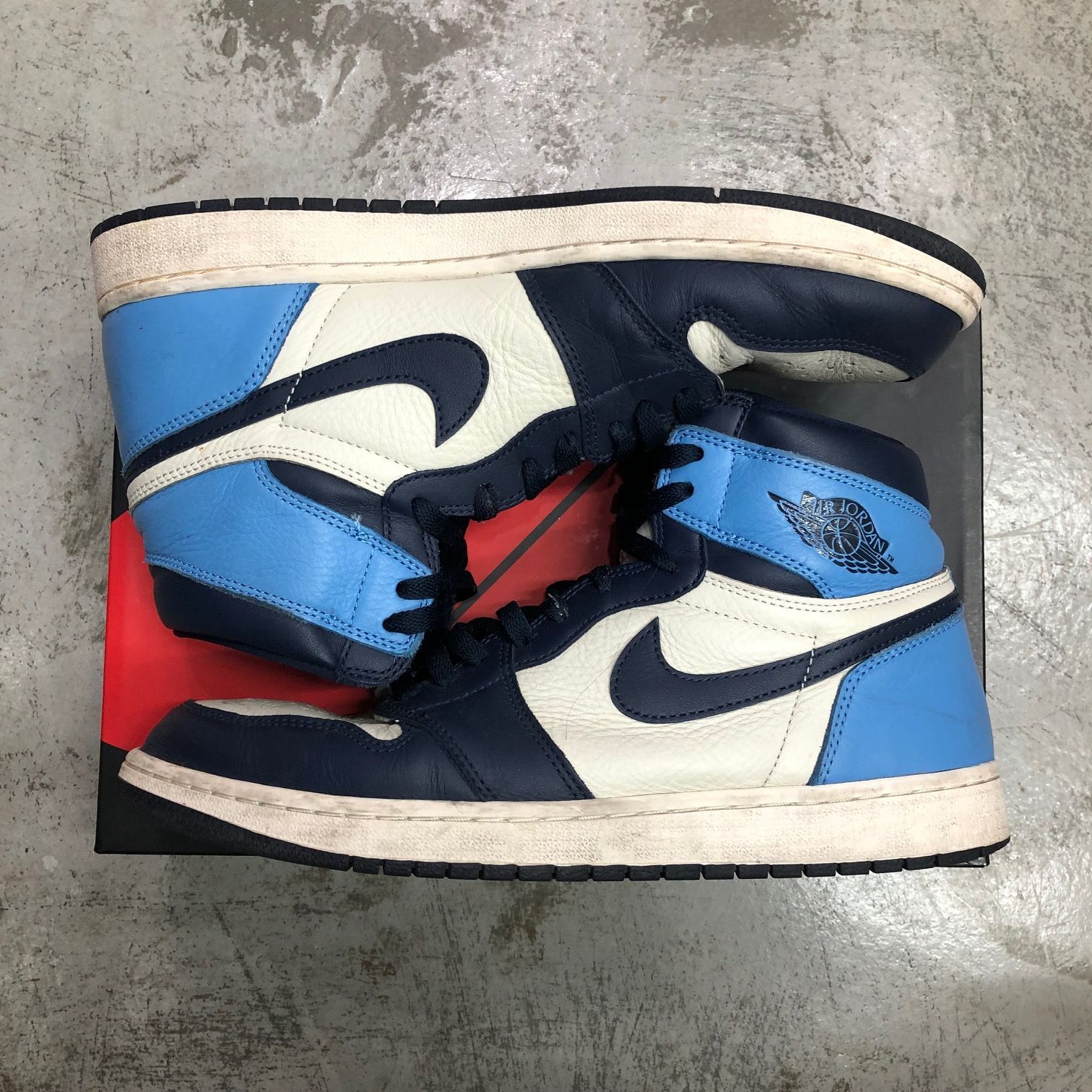 NIKE AIR JORDAN 1 RETRO HIGH OBSIDIAN UNC 555088-140 オブシディアン ジョーダン1 スニーカー ナイキ 30cm 72908A1