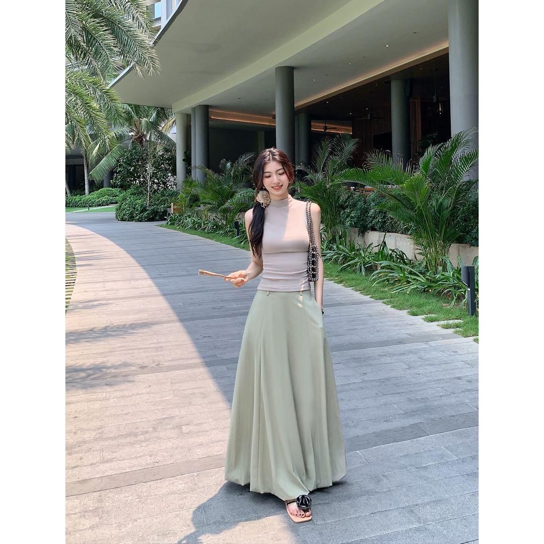 ロング花柄レーススカート デートにも最適