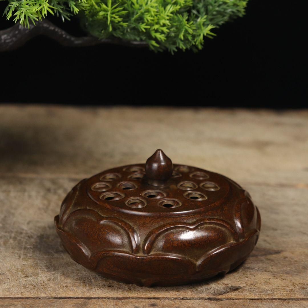 銅細工 蓮華圏足薫香炉 香道具 装飾品 工芸品 美術品 置物 銅細工 蓮華圏足薫香炉 香道具 装飾品 工芸品 美術品 置物