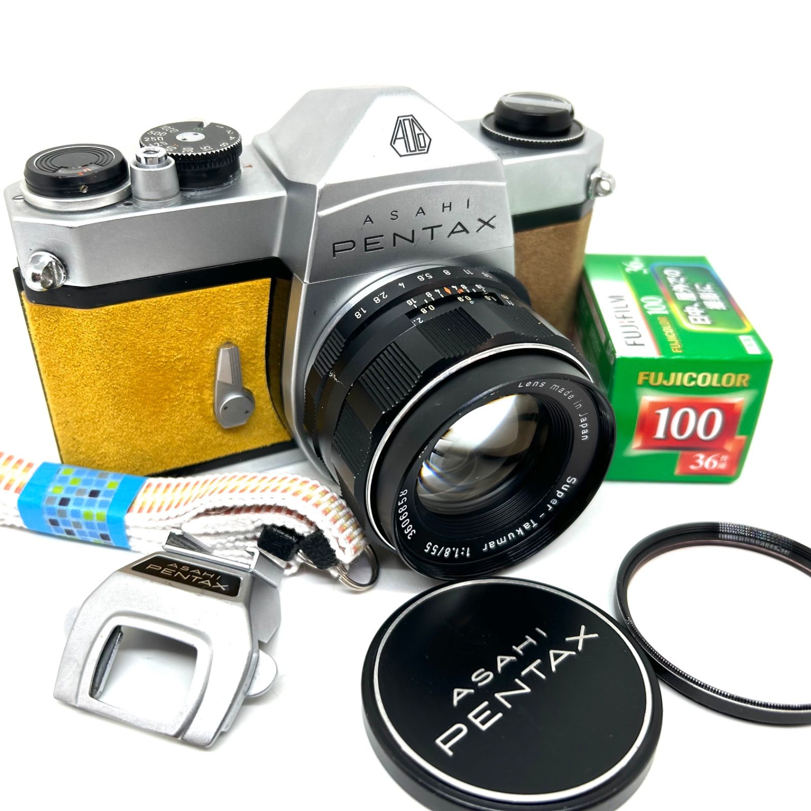 整備済・完動品　PENTAX SL（マスタードイエロー・ライトブラウン）リメイク　フィルムカメラ