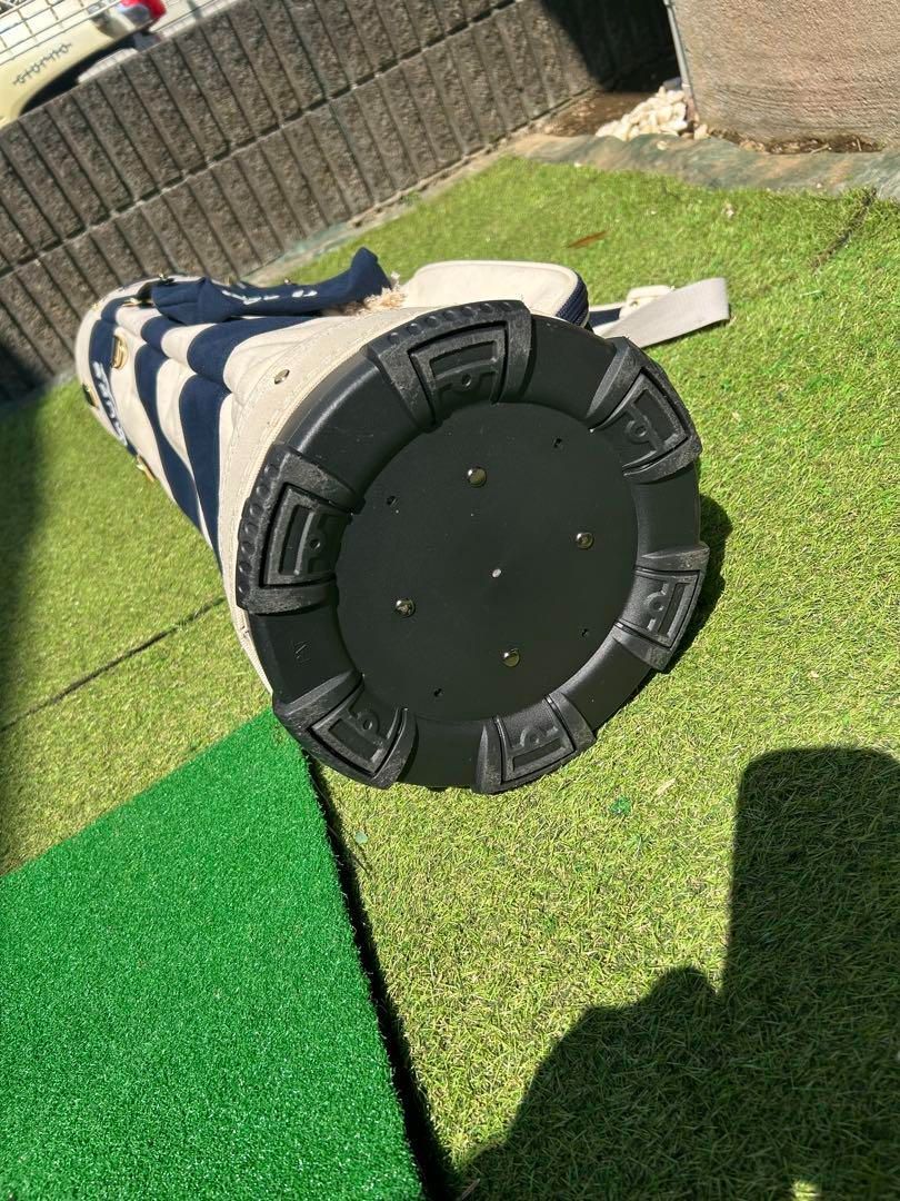 MUTA MARINE GOLF ボーダー柄 帆布製 ホワイト×ネイビー MUTA MARINE