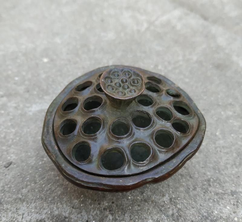 銅器 香炉 蓮華香炉 禅意薫香炉 茶道沈香炉 香道具 装飾品 工芸