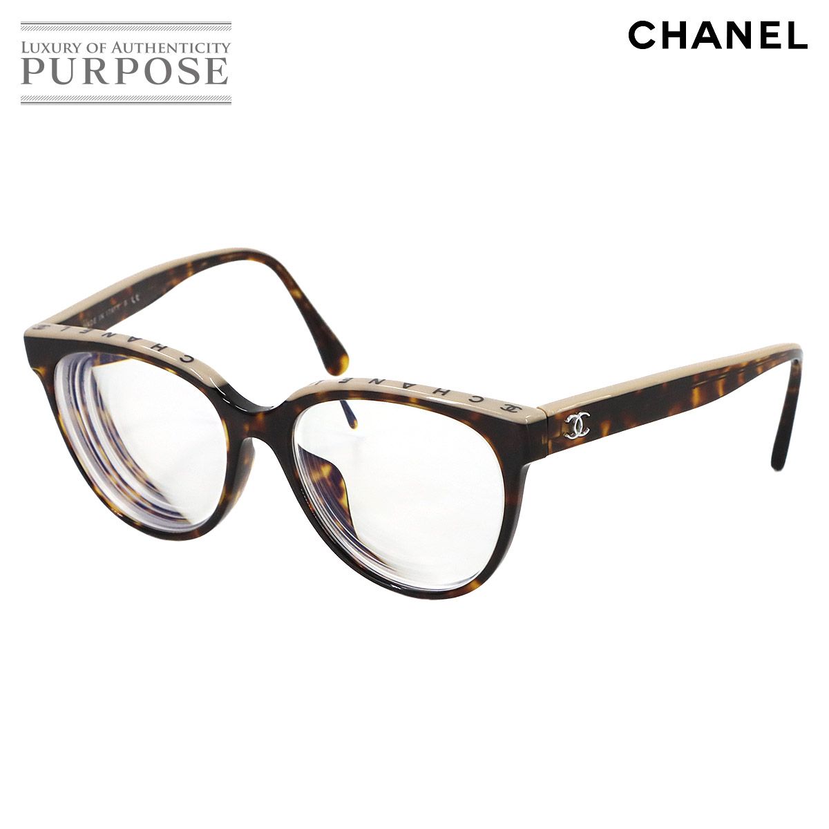 シャネル メガネ べっこう茶 ココマークデザイン 人気 シャネル CHANEL ココマーク 眼鏡 ダークハバナ ベージュ