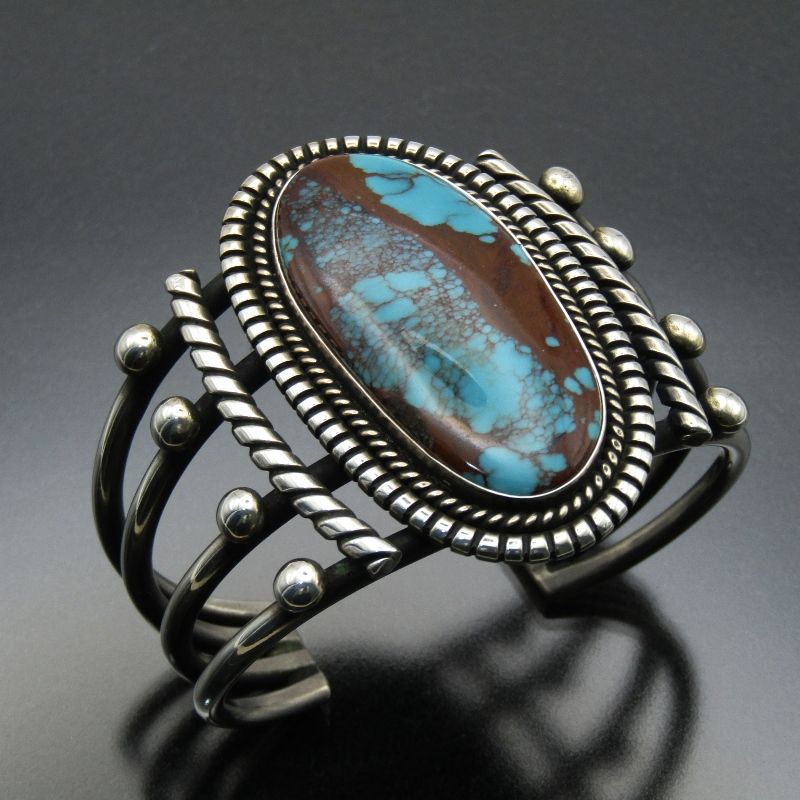 美品 Ivan Howard ナバホ族 バングル レッドマウンテン ターコイズ