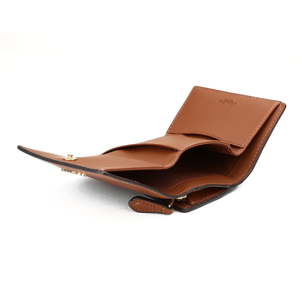 新品 コーチ COACH 3つ折り財布 マイクロ ウォレット ブラウン/レッド 