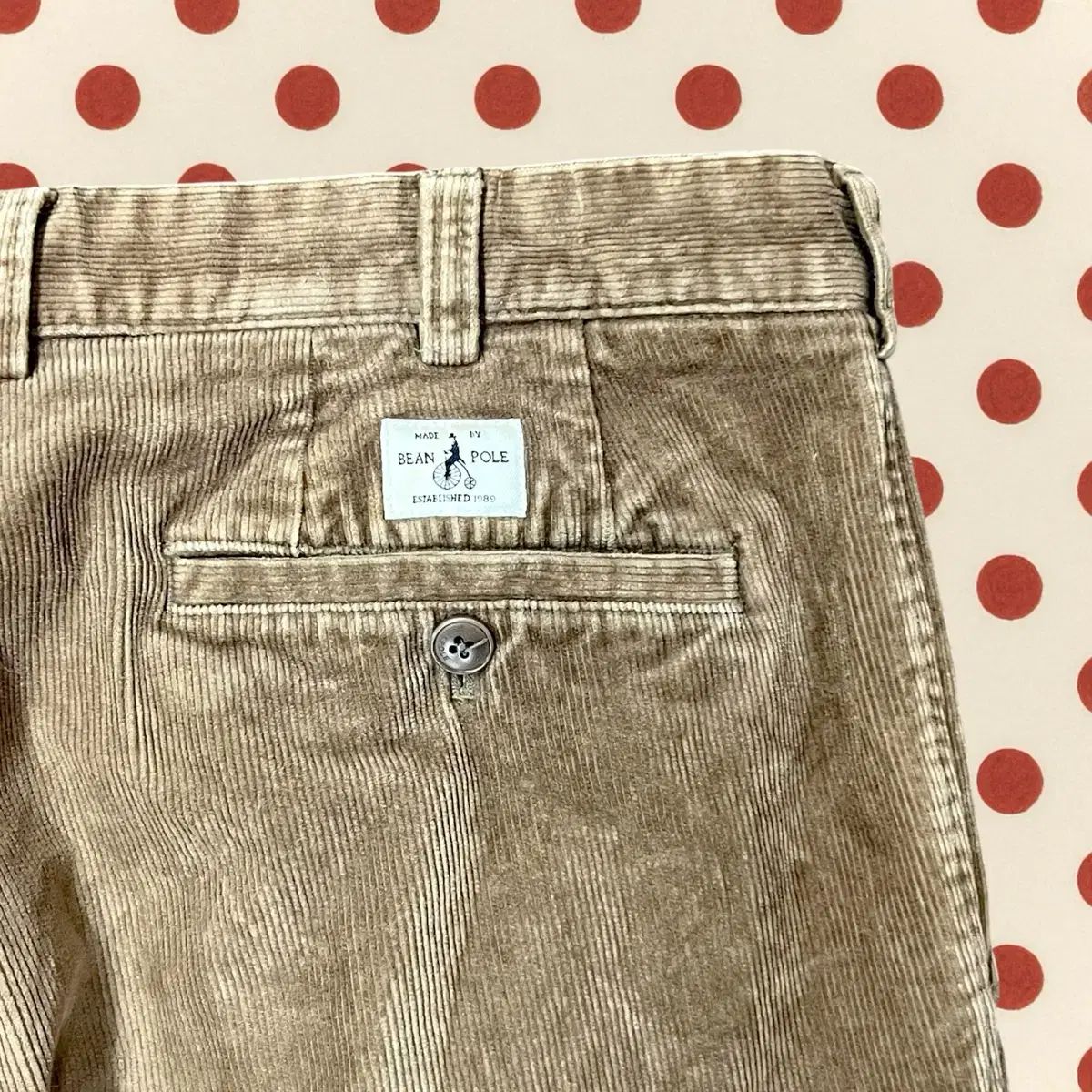 W36★古着 エルエルビーン LLBEAN コーデュロイ パンツ メンズ 太畝 ベージュ系 カーキ 23oct12 中古 ボトムス ロング 00s BEAN POLE(ビーンポール) コーデュロイ パンツ （ 34 5 ） W36