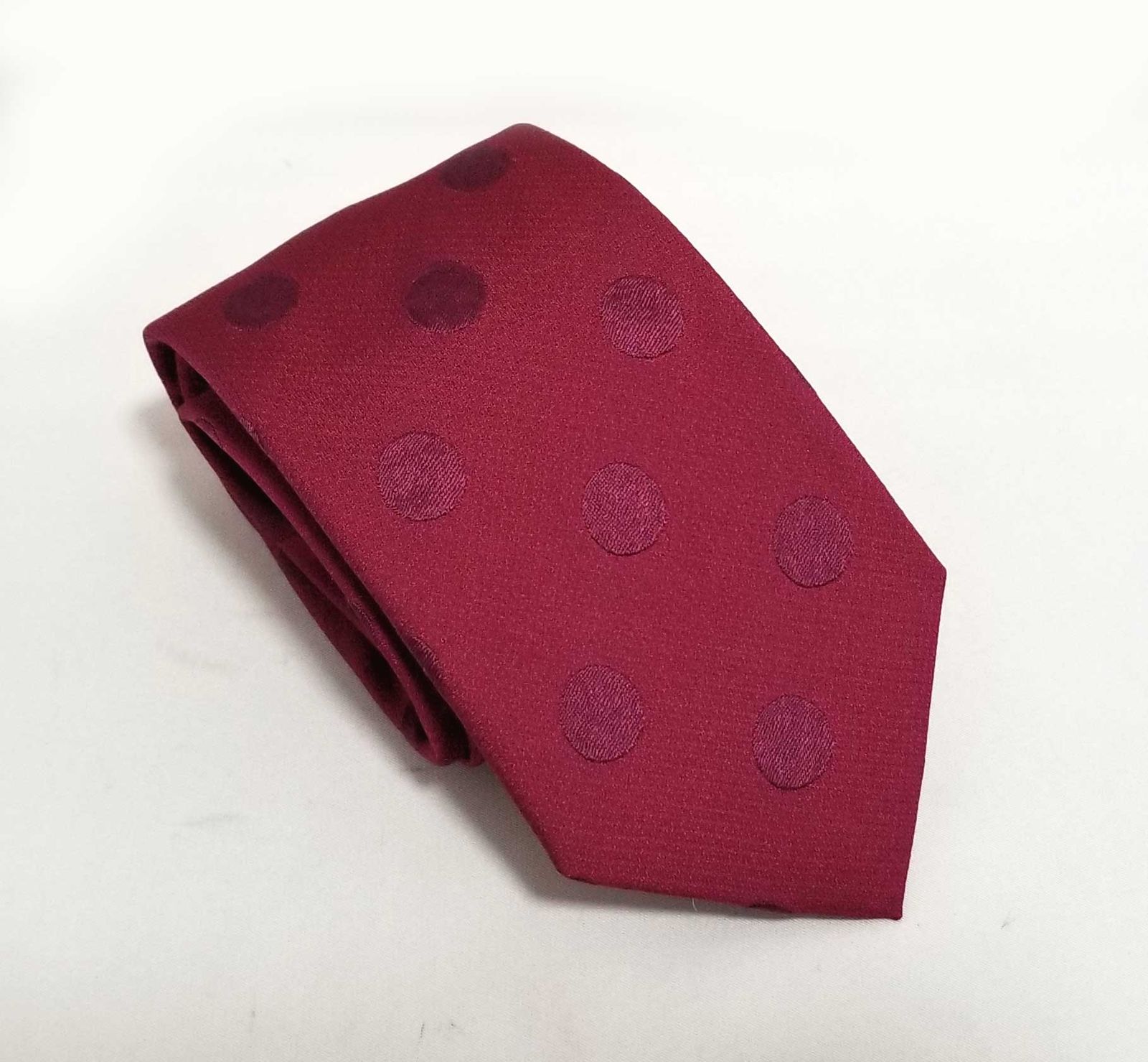 未使用 ポールスミス ネクタイ ドット柄 水玉 ボルドー シルク製 花柄