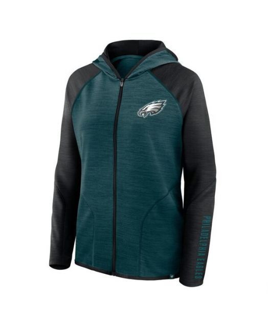 送料無料 ファナティクス レディース パーカー スウェット アウター Women s Midnight Green|Black Philadelphia Eagles Redzone End Around Pass Raglan Full-Zip Hood KIN-KAAI_COM
