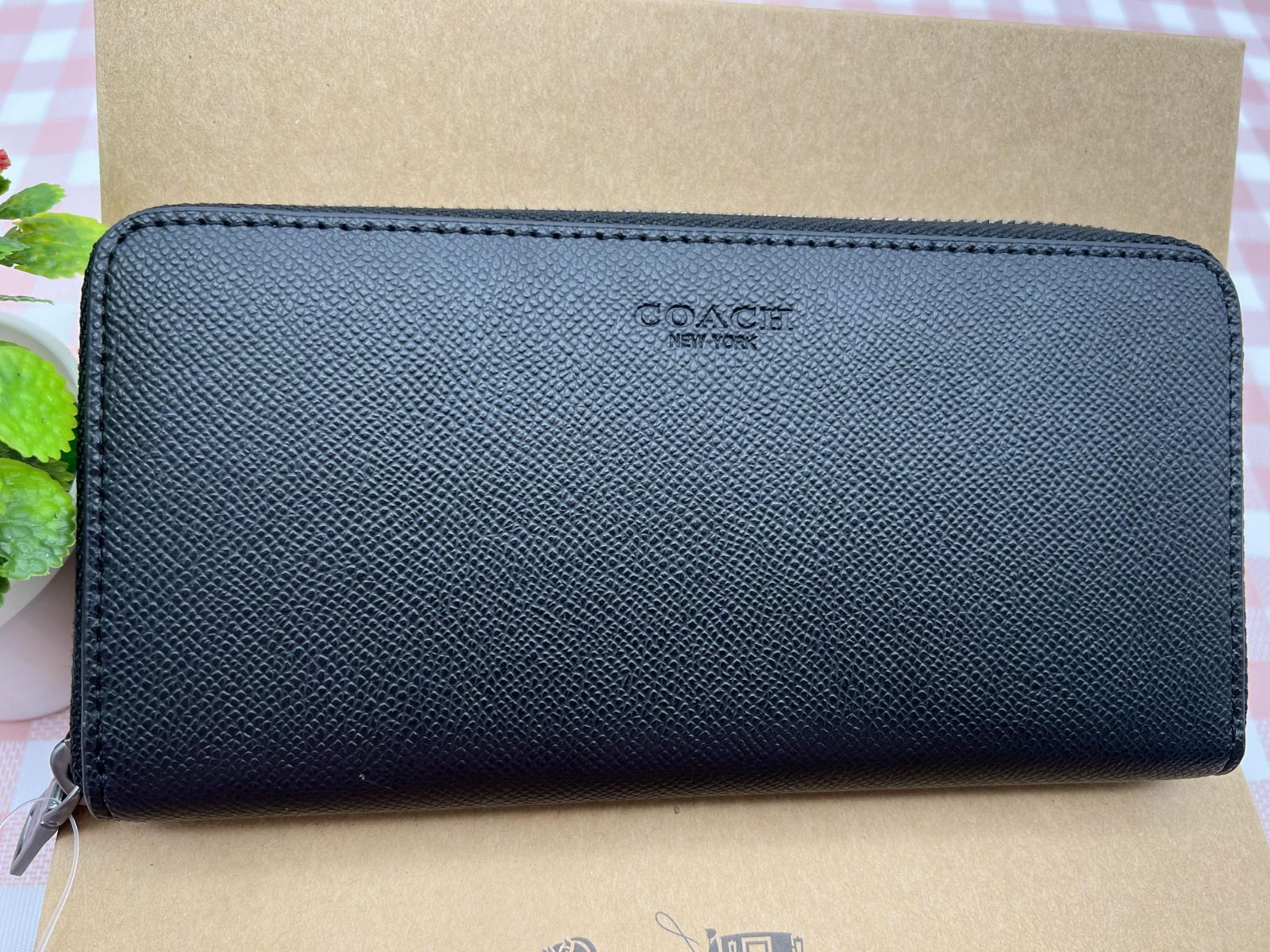 COACH コーチ 長財布 財布 メンズクーポン ウォレット ギフト ブランド レザー ブラック ラウンドファスナー 新品未使用贈り物 A196