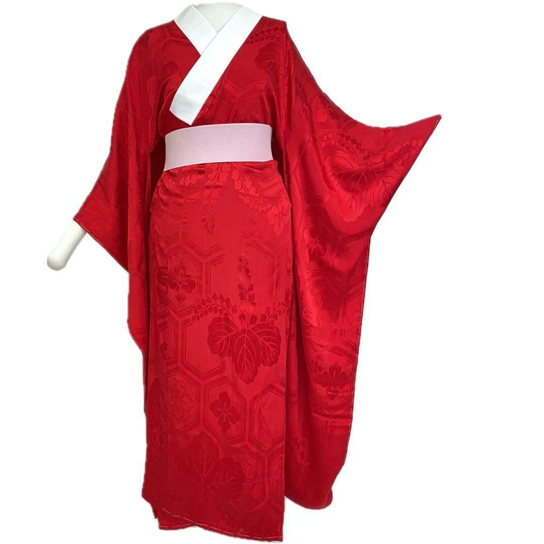 着物と帯 時流】J241274◇正絹 振袖用 長襦袢◇赤色 Mサイズ 美品 