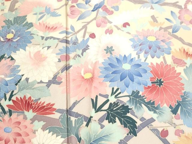 平和屋着物○内田陽一郎 色留袖 夾纈 花唐草文 正絹 逸品 DAAR0119yyy