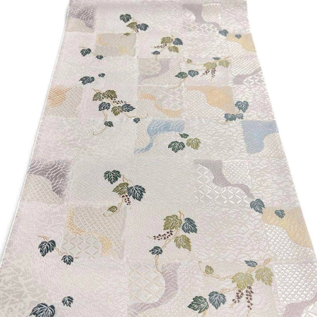 未着用　市松模様　菊花　七宝　袋帯　着物　023a p 未着用 市松模様 菊花 七宝 袋帯 着物 023a p