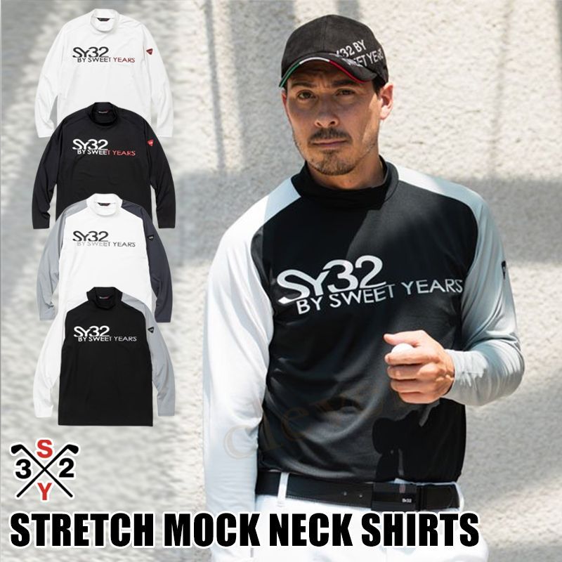 SY32 ゴルフ モックネックシャツ ロンT STRETCH MOCK NECK SHIRTS SYG-23A11 SY32 by SWEET YEARS GOLF 正規販売店 xaz-syg-23a11