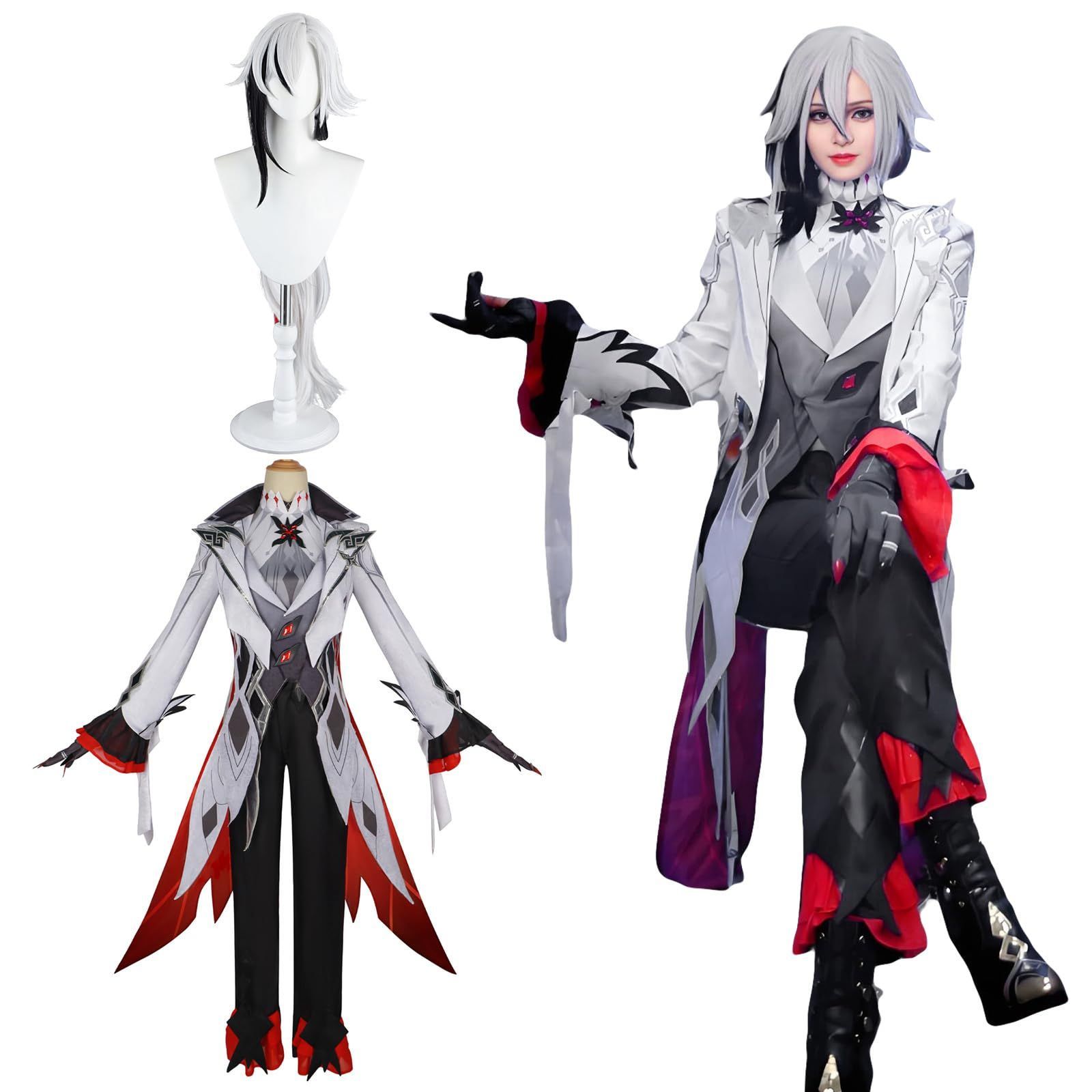 【にゃーん】原神　召使　アルレッキーノ　コスプレ　フルセット にゃーん様専用】原神 召使 アルレッキーノ コスプレ フルセット
