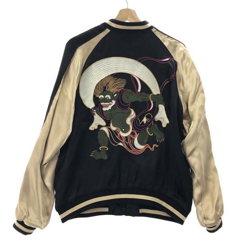 花旅楽団 リバーシブルスカジャン 風神雷神 XL ブラック ハナタビガクダン 10