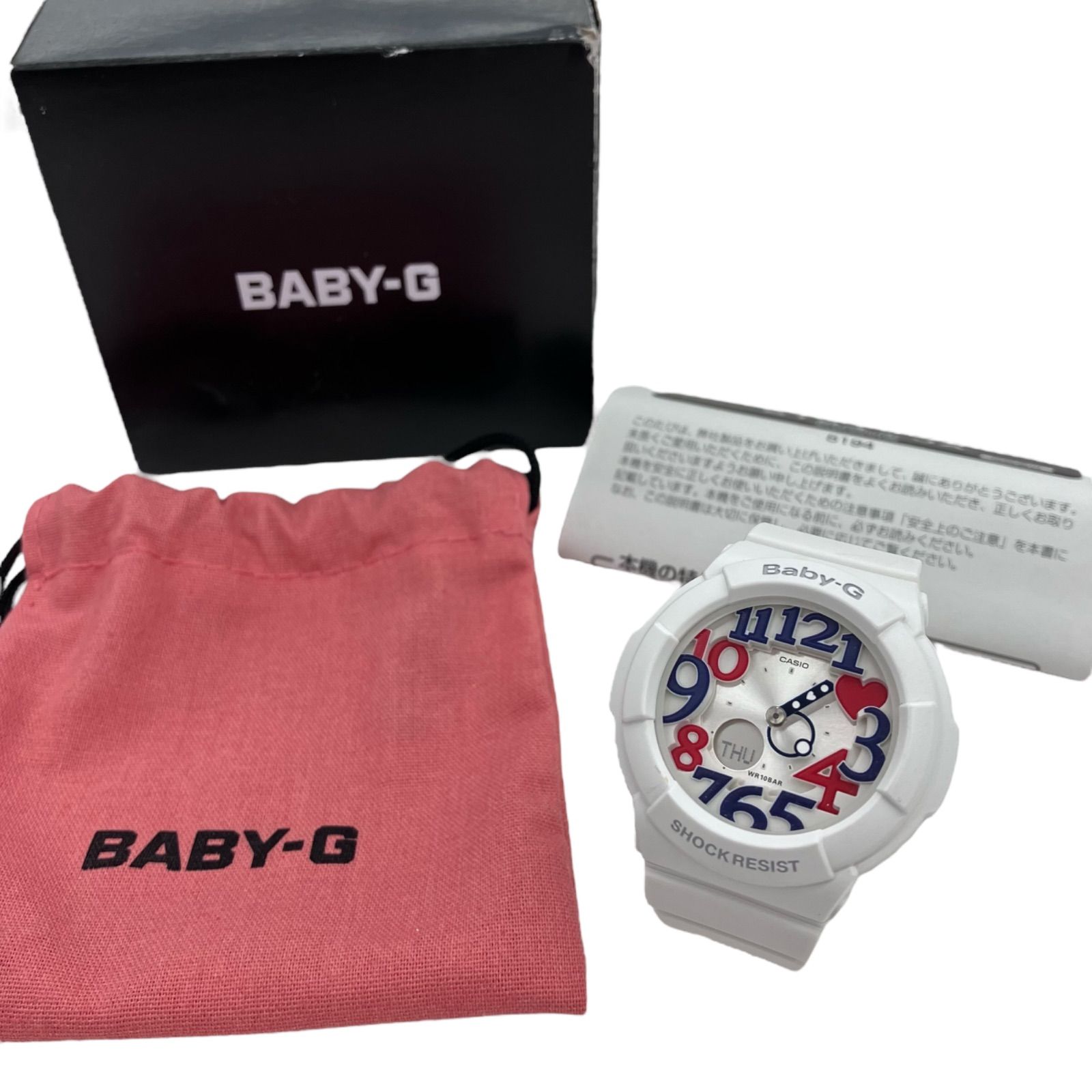 186000 現状品☆ CASIO カシオ Baby-G ホワイト・トリコロール