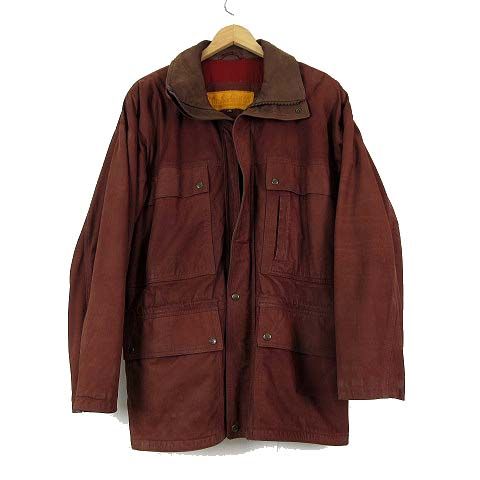 ティンバーランド Timberland 90’S 90年代 ヴィンテージ レザージャケット コート 本革 オールレザー ポルトガル製 ジップアップ 中綿 M ボルドー色 ダークブラウン レア 希少