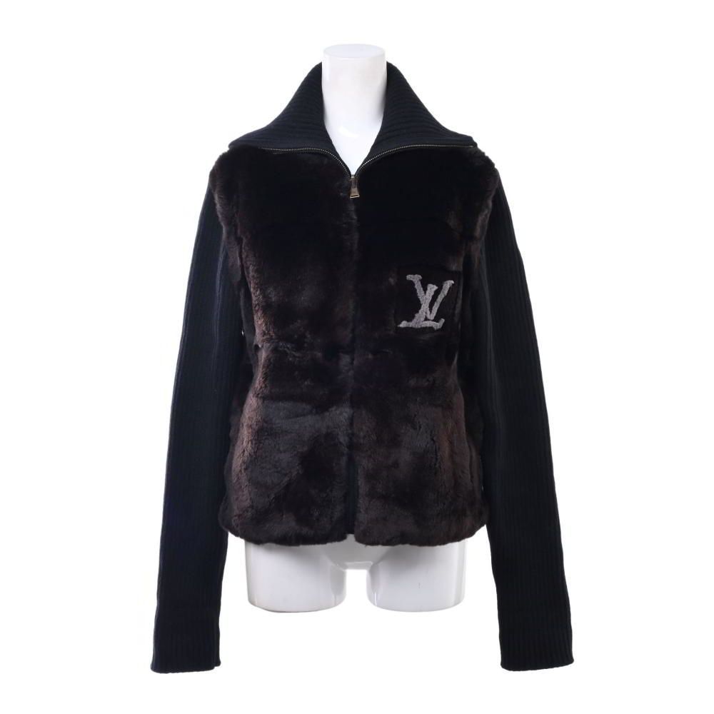 【LOUIS VUITTON】希少ミンクラビットファーニットジャケット LOUIS VUITTON LVロゴ ラビット ミンクファー ニットジャケット - メルカリ
