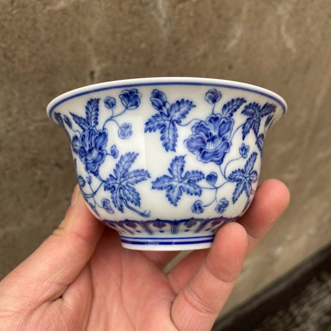 景徳鎮 青花竜紋三才蓋碗 茶碗 湯飲み煎茶器 新品未使用 中国茶器 青花秋葵三才蓋碗 陶磁湯呑み 茶碗 煎茶器 新品未使用