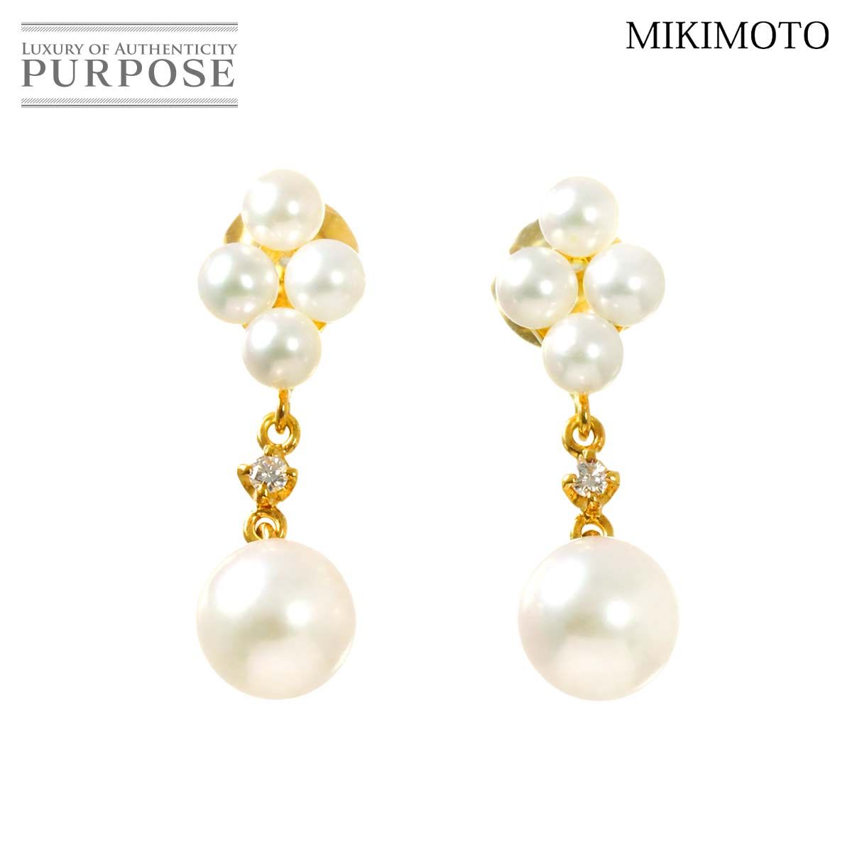 【極美品✨】MIKIMOTO 一粒ピアス 18K ゴールド アコヤ真珠 楽天市場】MIKIMOTO ミキモト Mコレクションピアス YG イエロー