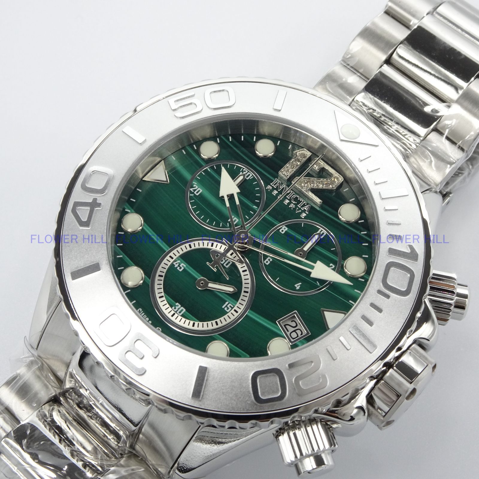 インビクタ 腕時計 ダイヤモンド 孔雀石 GRAND DIVER 45365