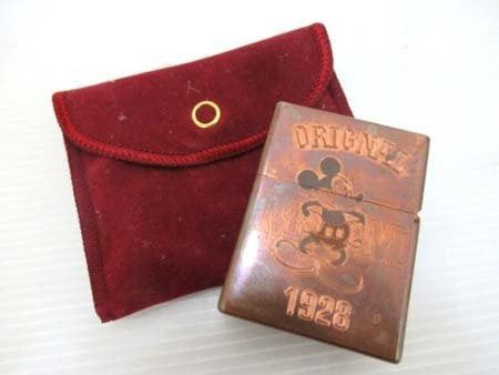 オイルライター ミッキーマウス Mickey Mouse ブロンズ系 銅無垢 231g 収納袋付