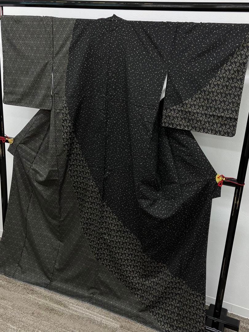 染大島 本場縞大島紬 訪問着 付け下げ 「月の砂漠」 ラクダ 正絹 躾糸付き 染大島 本場縞大島紬 訪問着 付け下げ 「月の砂漠」 ラクダ 正絹 躾糸