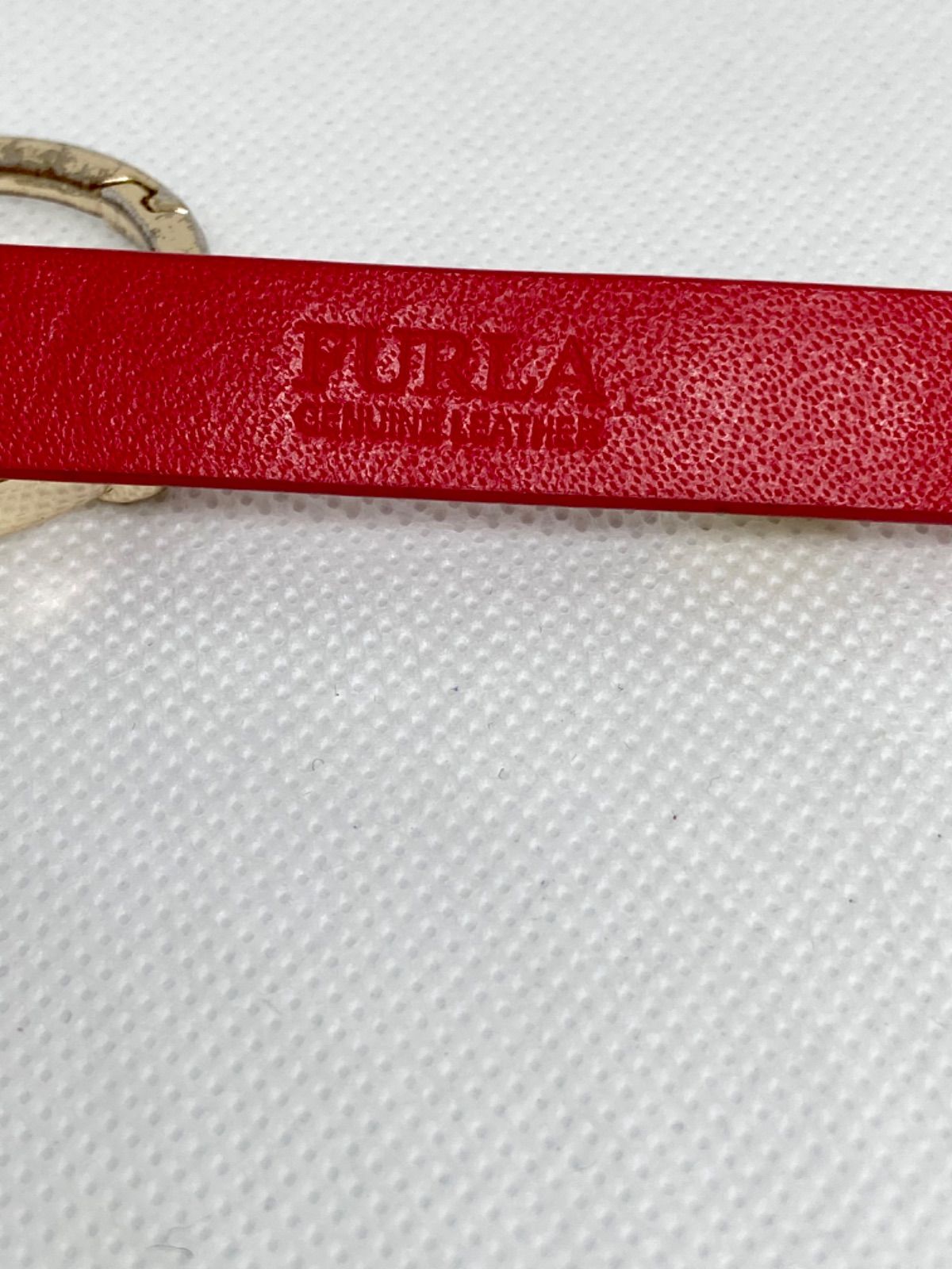 即日発送】FURLA レッド ゴールド リング バック チャーム