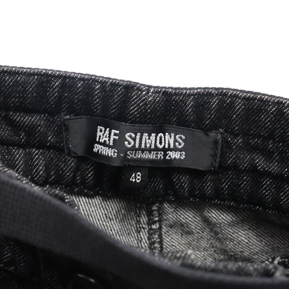 RAF SIMONS (ラフシモンズ) 03SS 消費者期 Bondage Denim ARCHIVE ボンテージデニムパンツ アーカイブ ブラック