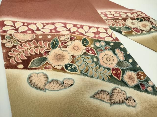 平和屋着物●九寸名古屋帯　抽象文様　鬼しぼ縮緬　正絹　逸品　DAAW4284cm 平和屋着物○九寸名古屋帯 抽象文様 鬼しぼ縮緬 正絹 逸品 DAAW4284cm