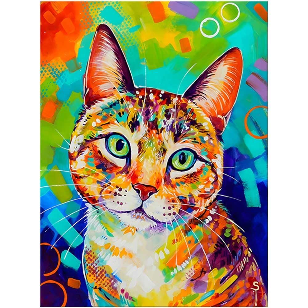 人気商品】猫 動物 W30cm H40cm アートフレーム 絵画 キャンバス