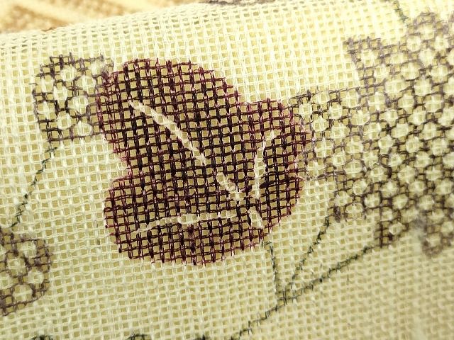 平和屋本店□極上 夏物 摺型友禅 京都 多ち花 九寸開き名古屋帯 紗綾形  