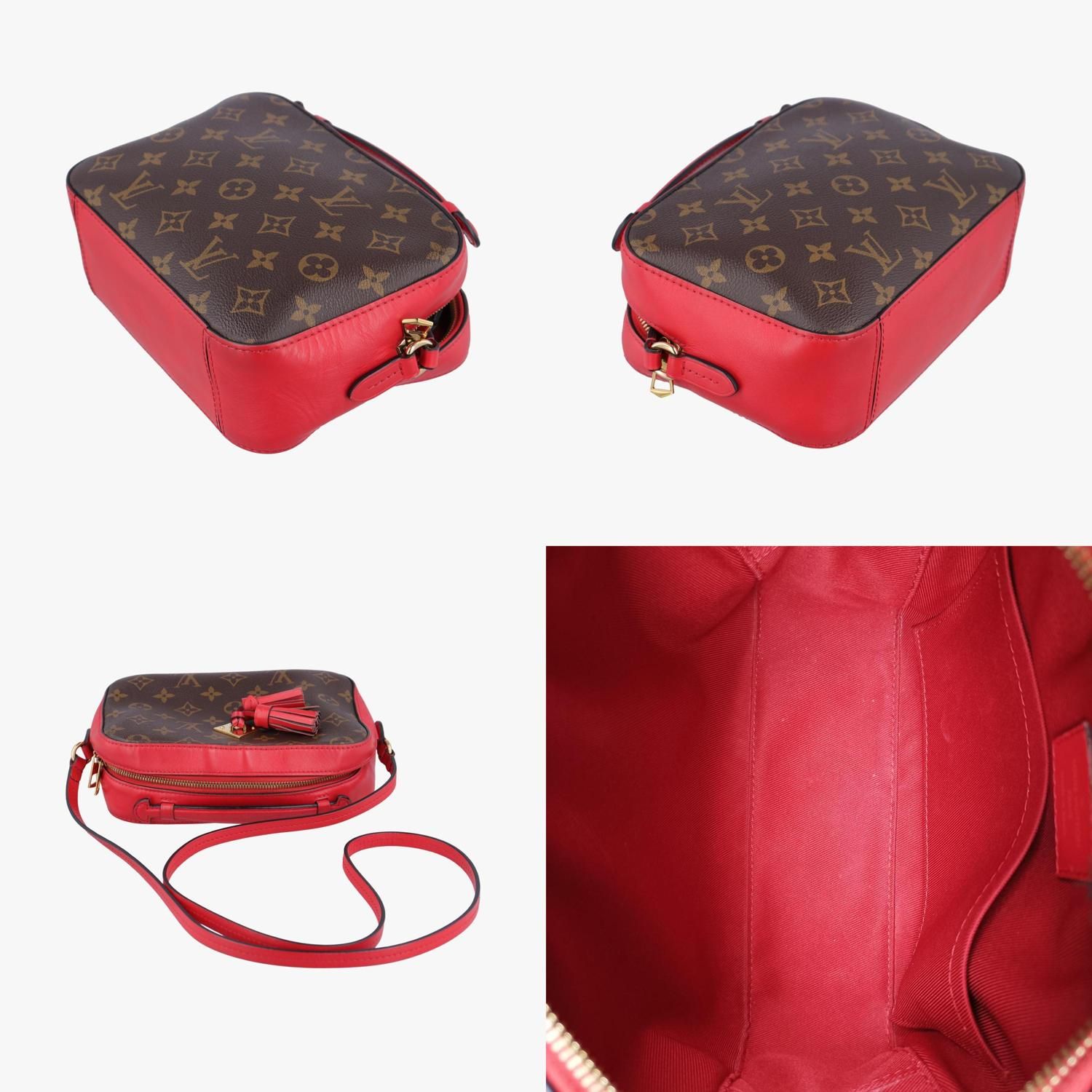 ルイヴィトン Louis Vuitton トートバッグ レディース サントンジュ モノグラム/ブラウン系Xレッド モノグラムキャンバス×カーフレザー  M43556 CA3178 - メルカリ