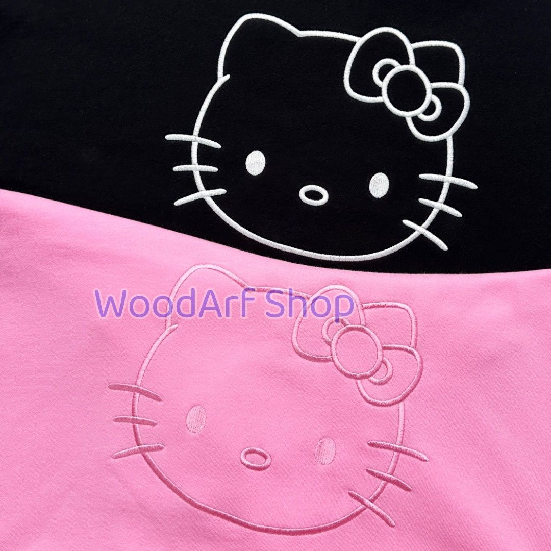 Kittyかわいいキャラクター猫耳キャップ刺繍ゆったりパーカーパーカー