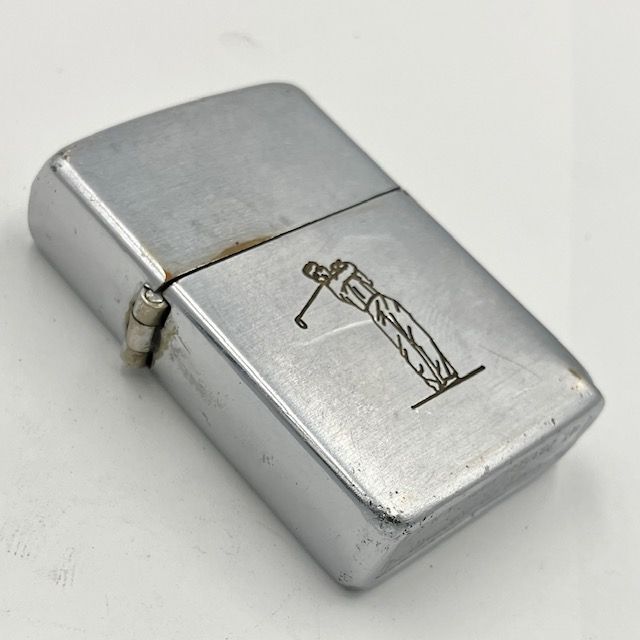 ZIPPO ビンテージ ジッポー 1947年〜1949年 ３バレル スクエアヘッド スポーツシリーズ ゴルファー ニッケルシルバーインナー
