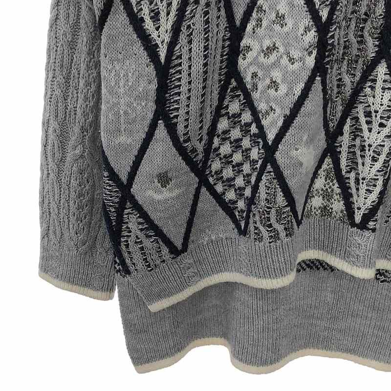 rurumu: / 縷縷夢兎るるむう | sacredness garden mix pattern knit pullover ニット | F |  アイスグレー | レディース - メルカリ