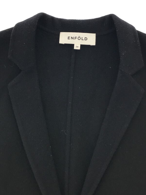 ENFOLD エンフォルド 20AW ウールリバーテーラードコート ブラック 36