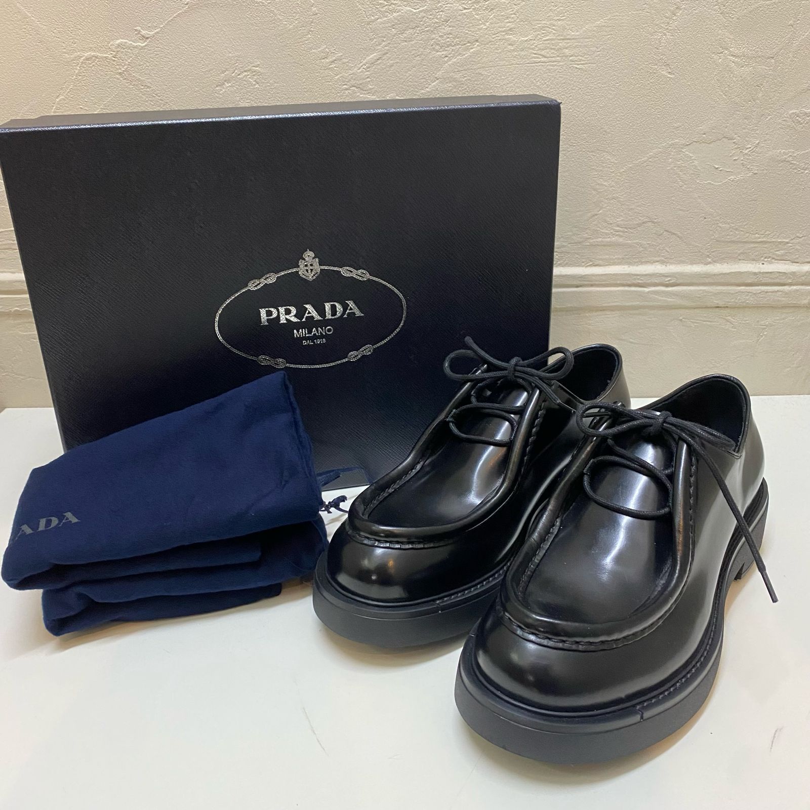 PRADA プラダ ダイアパソン オペークブラッシュドレザー レース