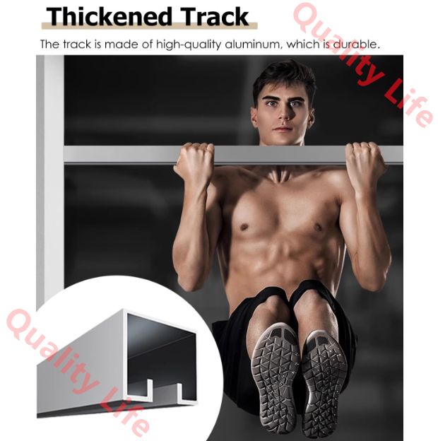 キッチン用スライド式アコーディオンドア 透明パネル付き黒色引き込み式スクリーンドア