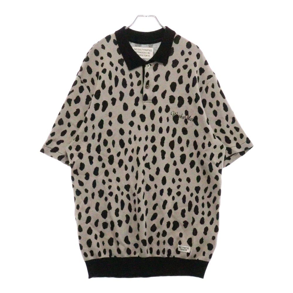 WACKO MARIA ワコマリア 24SS LEOPARD KNIT POLO SHIRT ニットポロシャツ グレーブラック