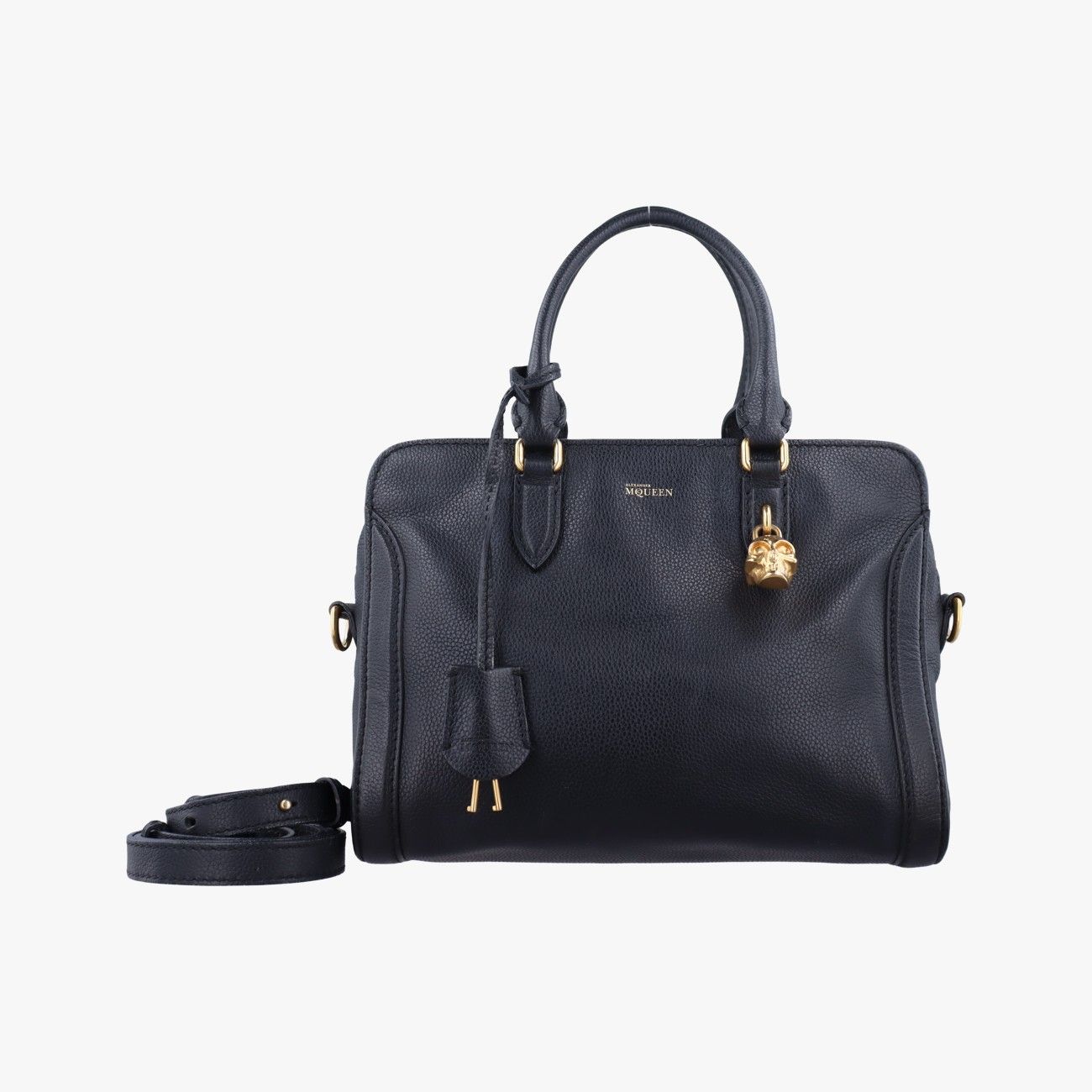 アレキサンダーマックイーンAlexander McQueenスカルトップ ブラック レザー 544483 375306