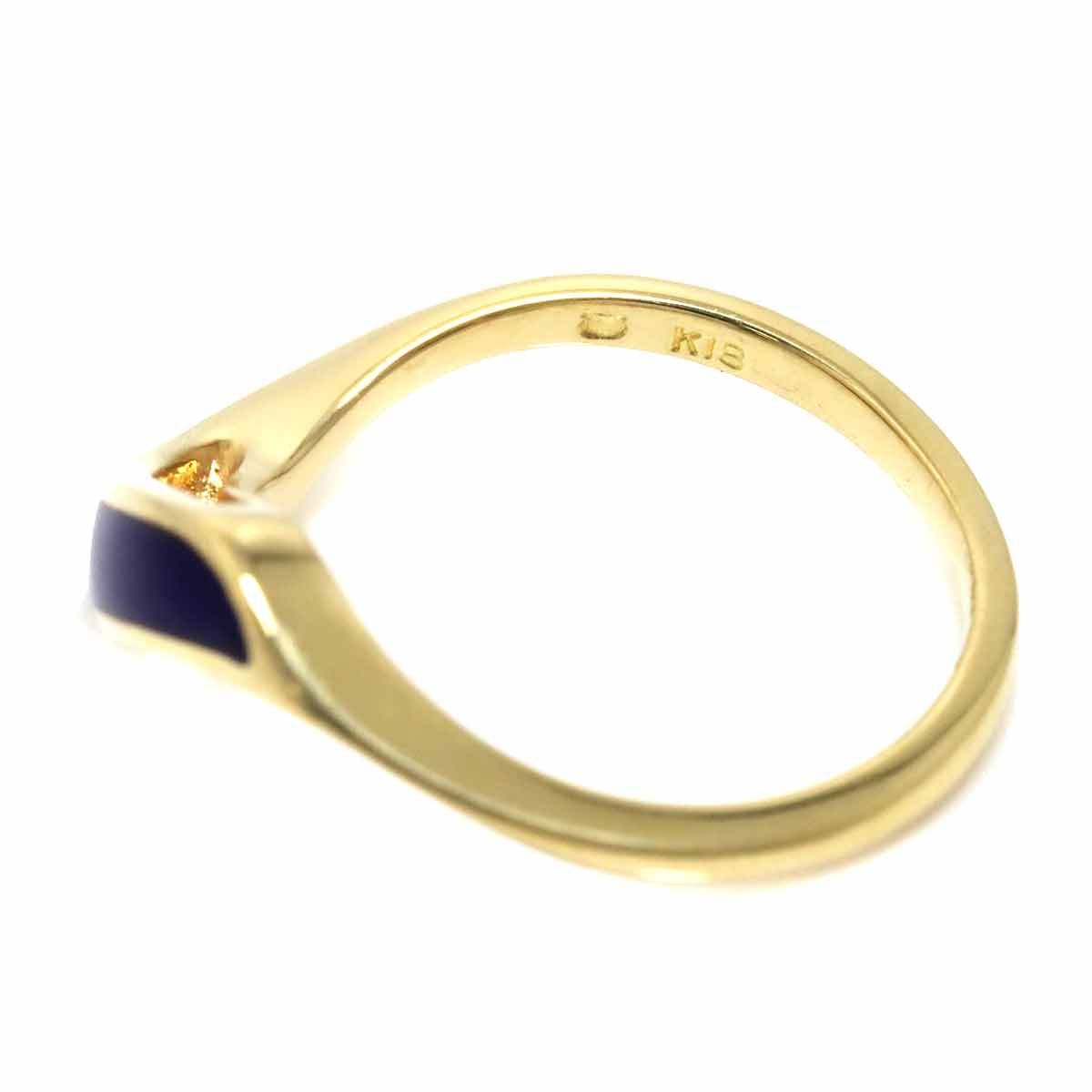 ミキモト MIKIMOTO 9号 リング エナメル K18 YG イエローゴールド 750  