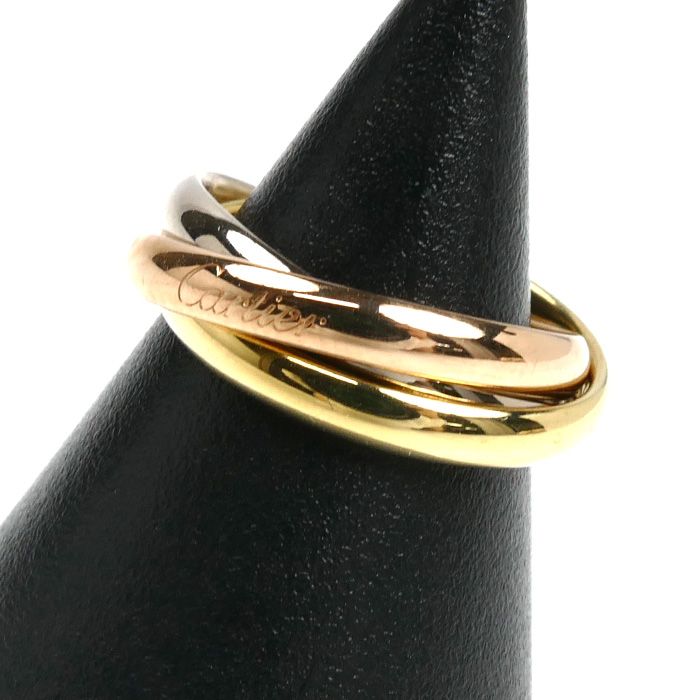 CARTIER カルティエ K18YG PG WG トリニティSM リング 指輪 B4235144 4号 5.1g レディース