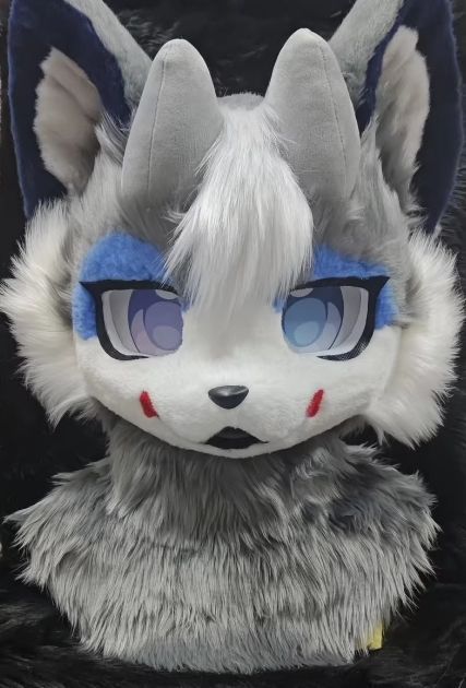 オオカミ　着ぐるみ　kigurumi ファースーツ　マスク　コスプレコスチューム 着ぐるみヘッド 狼 NO.279 グレー 全頭ヘッド ケモノ ファースーツ