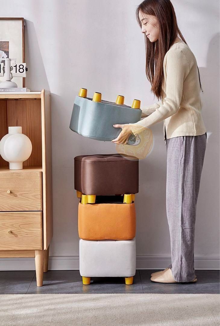 高級感 オットマン 北欧 家具 雑貨 ローチェア 椅子 インテリア スツール グリーン ブルー オレンジ グレイ グレー ブラウン かわいい チェア 椅子 イス ベンチ かわいい 玄関 リビング 小さい ミニ