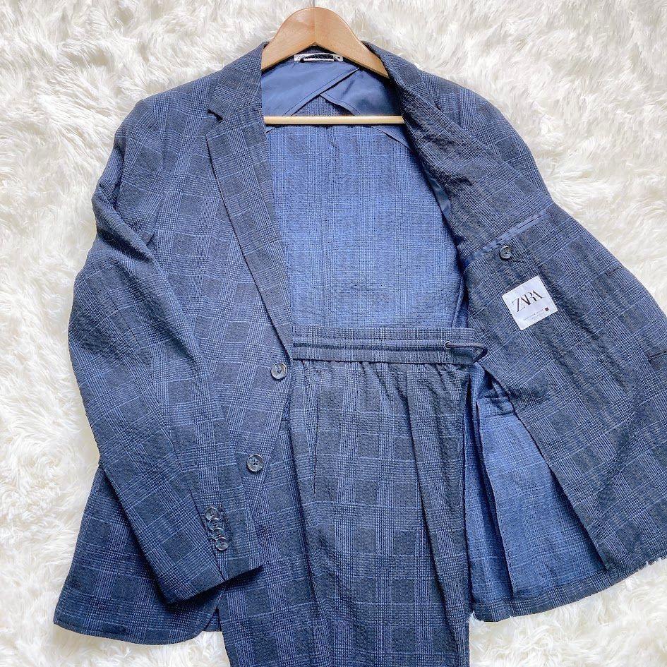 ZARA ザラ セットアップ 洗える シアサッカー ビジネススーツ