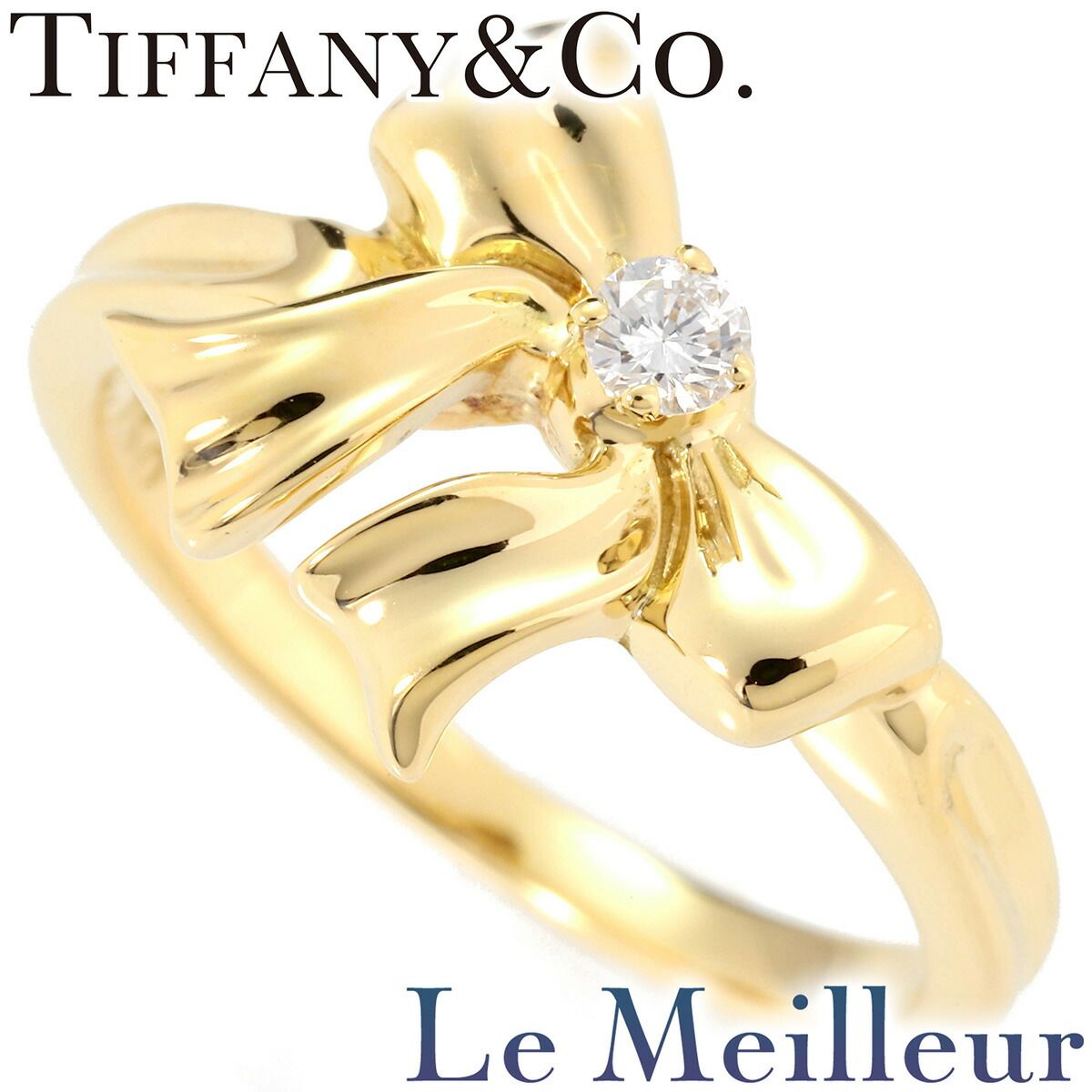 ☆希少☆【TIFFANY&Co.】リボンコンビリング8号2036