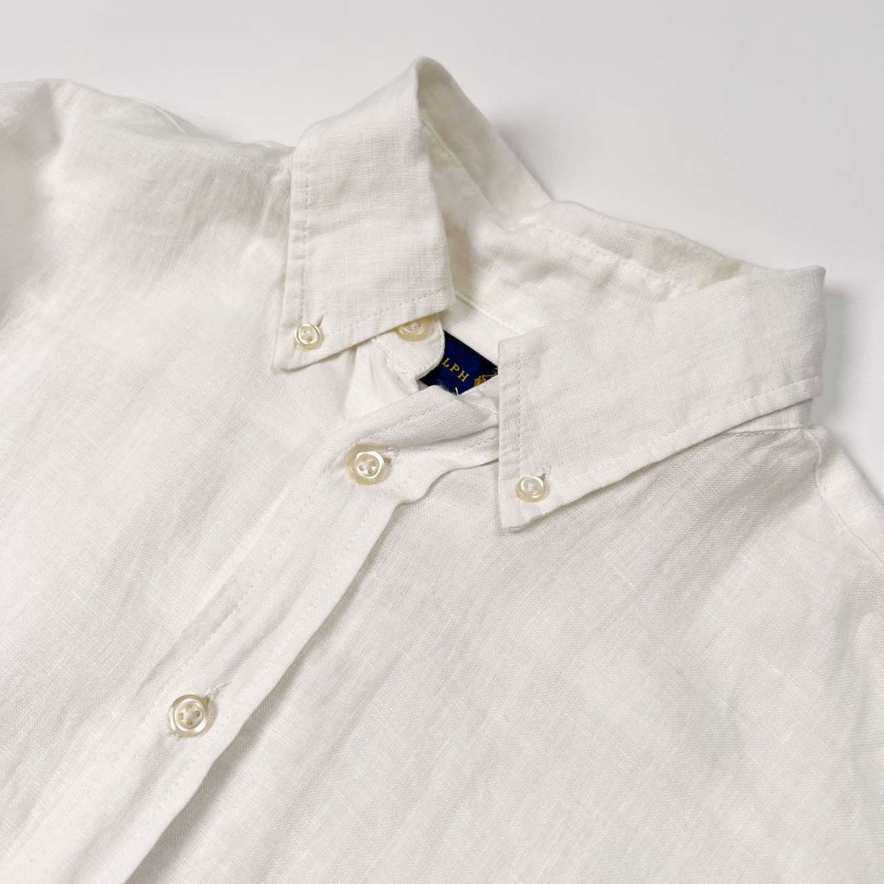 麻100% RALPH LAUREN ラルフローレン BD スキッパー 長袖シャツ