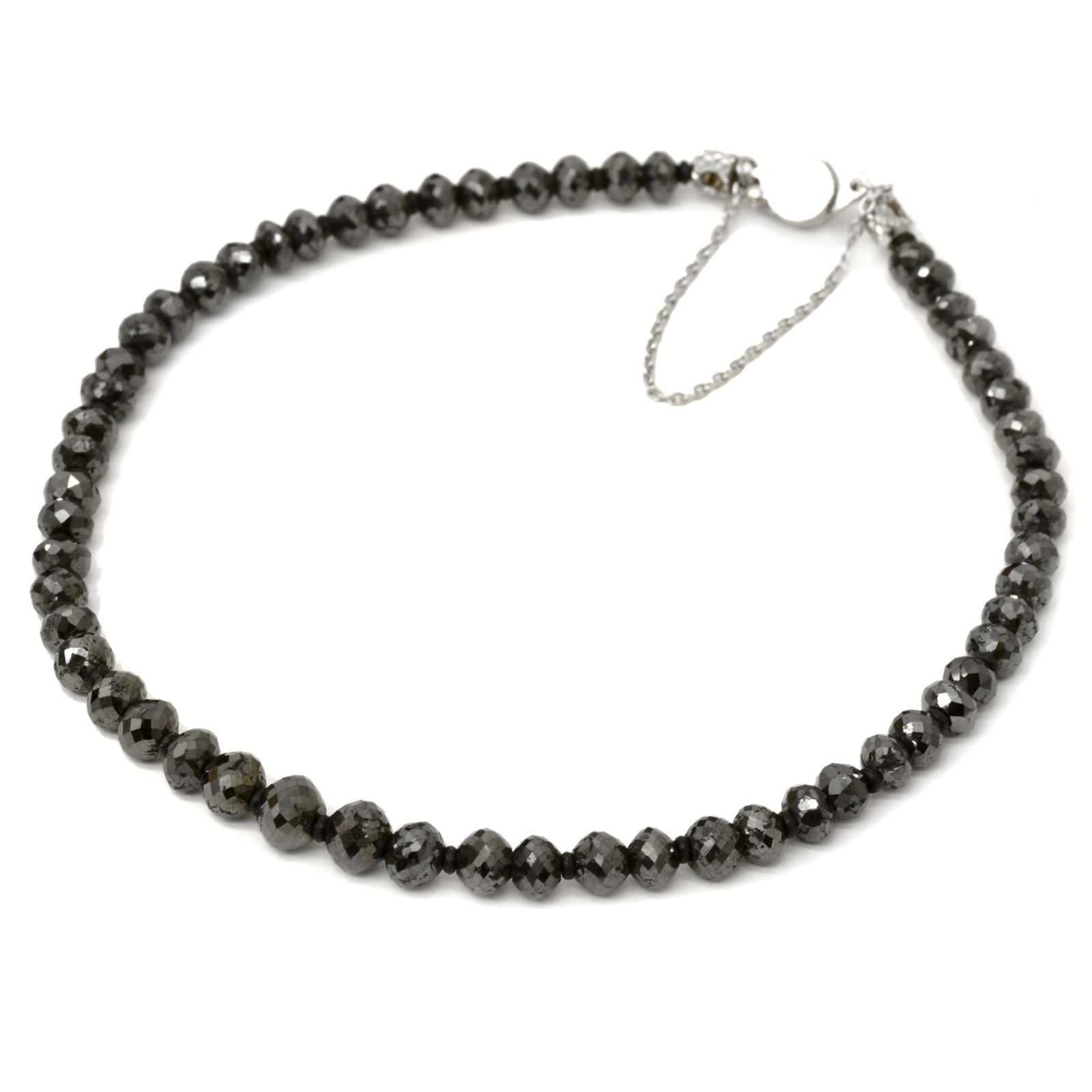 ブラックダイヤモンド ネックレス WG18K プラチナ SV925 ko33-2 
